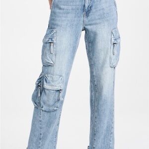 pistola Light Wash Cargo Straight-Leg Jeans